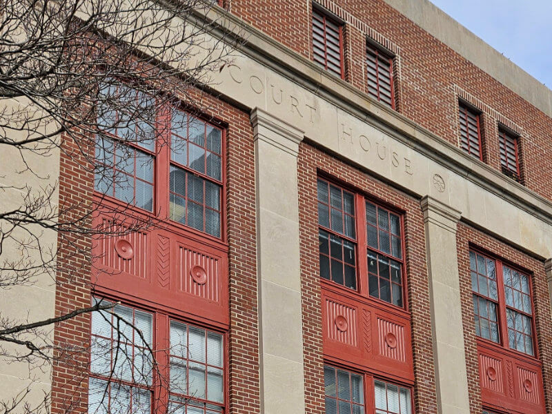 Masonry repair and restoration services on a history brick building