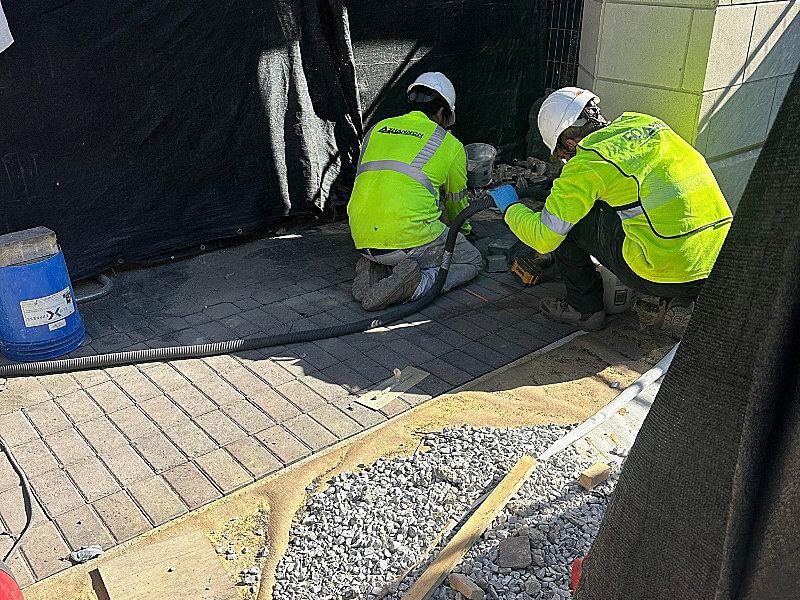 ShanCon concrete professionals working on a restoration project