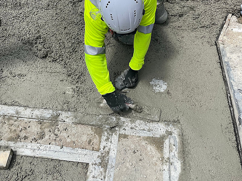 ShanCon concrete professional working on concrete restoration of a floor